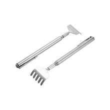 2x Telescopic Stainless Steel Back Scratcher with Pocket Clip