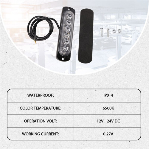 12V-24V 6LED Light Flash Emergency Car Vehicle Warning Strobe Flashing 2