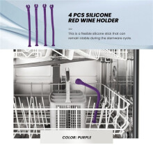 Stemware Saver flexible Geschirrspueler Set von 4 fuer Weinglaeser Glaswaren behoben