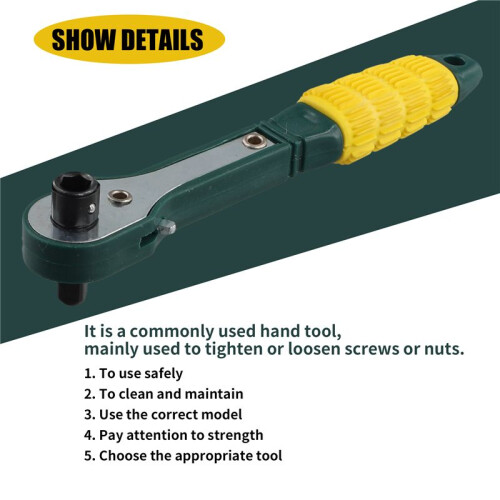 1/4  Screwdriver Pole 6.35mm Inner Hexagon Ratchet Socket Wrench with Dual- Home Tool Accessory 2