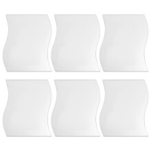 6pcs Mirror wall Wall style square sticker with pattern of silver waves Nursery decoration