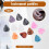 12 x rock picks - Mediators for guitars and basses 3 different thickness 5