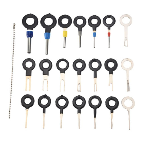 21Pcs Terminals Removal Key Tools Set For Car, Auto Electrical Wiring Crimp Connector Pin Extractor Puller Repair Remover Key Tools Set For Most