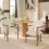 Set of 4 Bouclé Dining Chairs with Metal Frame 1