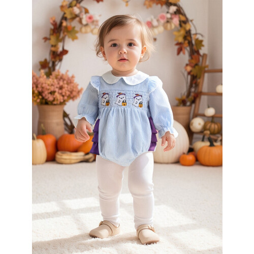(6-12 Months, Purple) Ολόσωμη φόρμα Halloween ριγέ σχέδιο 2