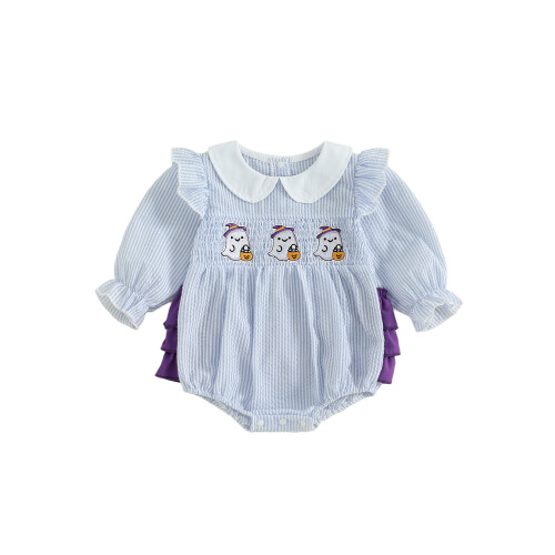 (3-6 Months, Purple) Ολόσωμη φόρμα Halloween ριγέ σχέδιο