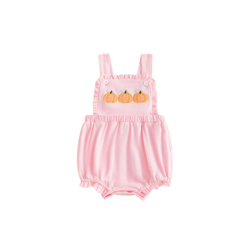 (3-6 Months, Pink) Βρεφική φόρμα κολοκύθας για μωρά, Halloween, αμάνικη Cami Romper