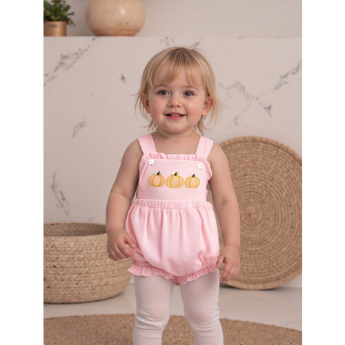 (3-6 Months, Pink) Βρεφική φόρμα κολοκύθας για μωρά, Halloween, αμάνικη Cami Romper 2