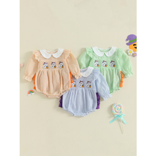 (6-12 Months, Purple) Ολόσωμη φόρμα Halloween ριγέ σχέδιο 1