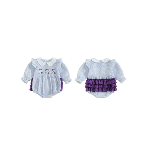 (3-6 Months, Purple) Ολόσωμη φόρμα Halloween ριγέ σχέδιο 1