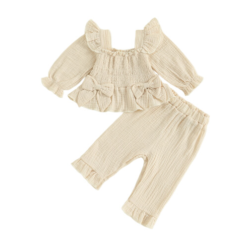 (3-4 Years, Khaki) Conjunto de otoño 2 piezas.
