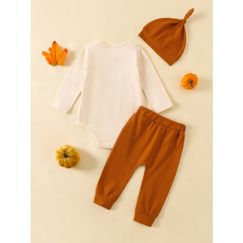 (6-12 Months, Beige) Σετ 3 τεμαχίων με γράμματα 1