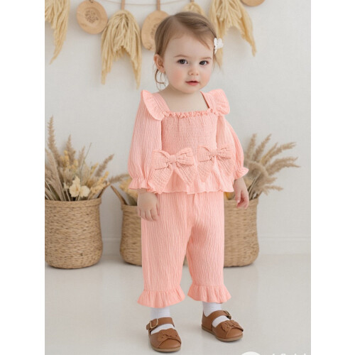 (6-12 Months, Pink) Conjunto de otoño 2 piezas. 2