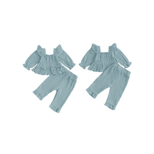 (12-18 Months, Green) Conjunto de otoño 2 piezas. 1