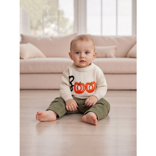 (12-18 Months, Apricot) Πουλόβερ για νήπια μακριά μανίκια. 2