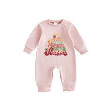 (0-3 Months, Pink) Baby Mädchen Herbst Sweatshirt Strampler mit Buchstabenprint, Langarm-Jumpsuit für Neugeborene, modische Kleidung