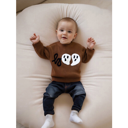 (12-18 Months, Russet) Πουλόβερ για νήπια μακριά μανίκια. 2