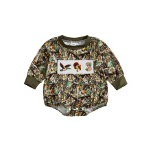 (6-12 Months, Green B) Baby-Strampler Jungen, langärmelig, Rundhalsausschnitt, Camouflage, Tiermotiv, Herbstbody, Freizeitkleidung