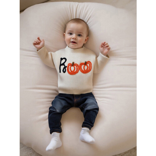 (6-12 Months, Apricot) Πουλόβερ για νήπια μακριά μανίκια. 2