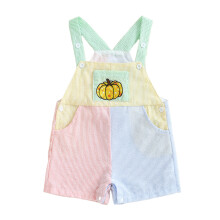 (12-18 Months, Multi-Color) Léine Leanbh Scaoilte le Bróidnéireacht Pumpkin, Gearrthóga Stríoca le Gan Smál, Romper Naíonán