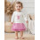 (3-4 Years, White) Ensemble 2 pièces avec pompons. 6