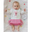 (3-4 Years, White) Ensemble 2 pièces avec pompons. 7