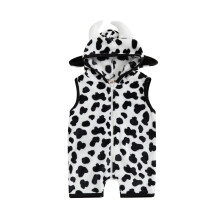 (3-6 Months, Colorful) Costum de vacă pentru fetițe, fără mâneci, cu fermoar, și glugă, salopetă pentru petrecere tematică
