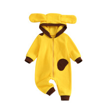 (6-12 Months, Yellow) Costum de Halloween pentru câini, culori contrastante, guler cu fermoar, salopetă, toamnă și iarnă.