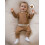 (6-12 Months, Brown) Ολόσωμη φόρμα Ημέρα φερμουάρ, καπέλο. 6