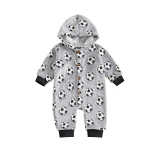 (3-6 Months, Gray) Baby-Fleece-Strampler mit niedlichem Tiermuster, langen Ärmeln und Kapuze, warm für den Winter