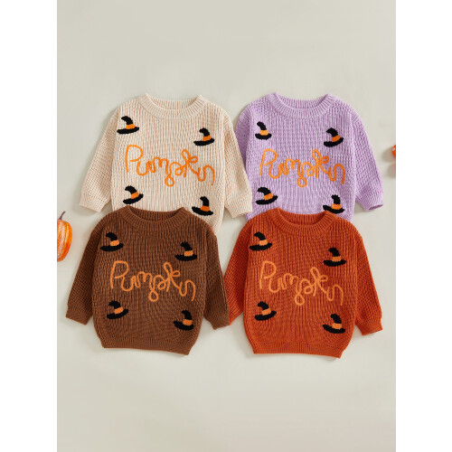 (5-6 Years, Brown) Halloween-Pullover für Kleinkinder grob gestrickt 2