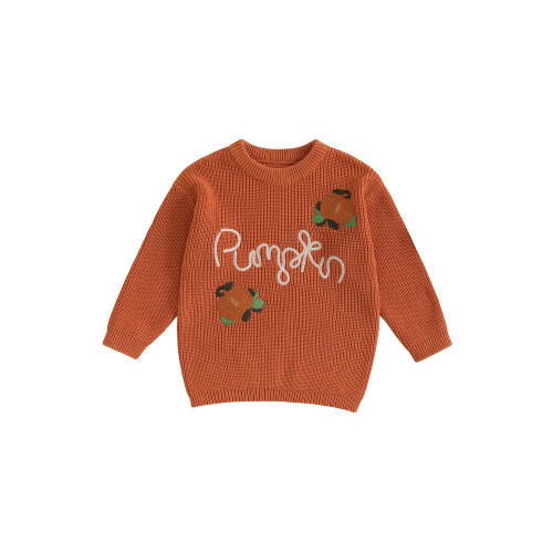 (3-4 Years, Orange) Πουλόβερ νήπια με για φθινόπωρο