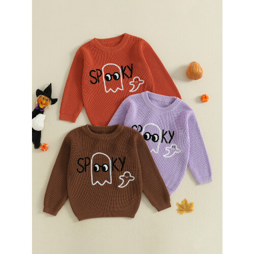 (2-3 Years, Purple) Πουλόβερ νήπια με Halloween, φθινόπωρο/χειμώνα 2