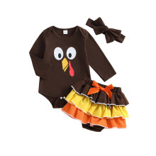 (6-12 Months, Brown) Set de 3 cu fundă.