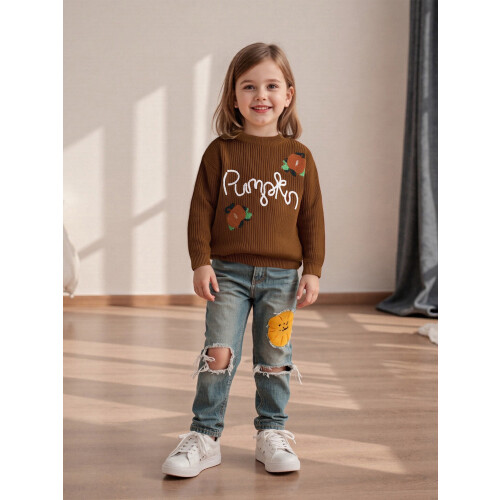 (4-5 Years, Brown) Πουλόβερ νήπια με για φθινόπωρο 2
