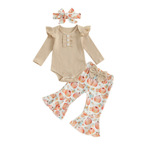 (0-3 Months, Khaki) Set de 3 și bandă.