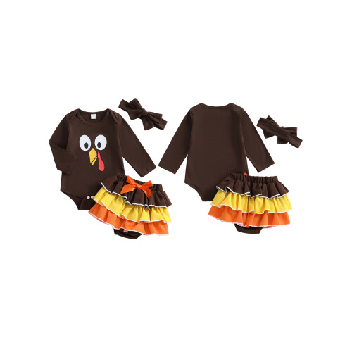 (6-12 Months, Brown) Set de 3 cu fundă. 1