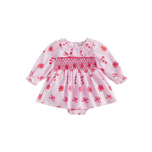 (3-6 Months, Pink) Vianočné dievčenské overaly s dlhým rukávom, potlač cukrovej trstiny, body na každodenné nosenie