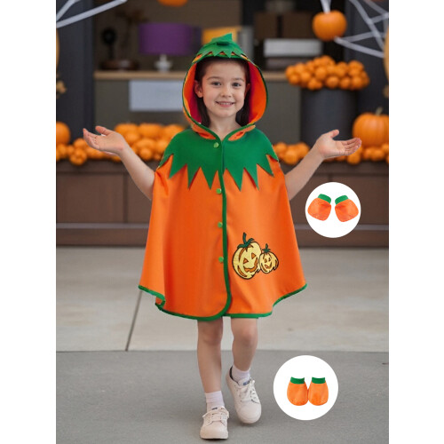 (3-4 Years, Orange) Σετ φλις γαντιών πάρτι Halloween 2