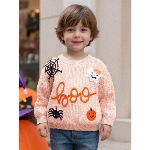 (3-4 Years, Pink) Πλεκτό Πουλόβερ για Halloween, Μακρυμάνικο 2
