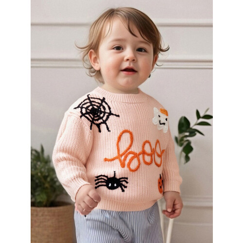 (3-6 Months, Pink) Πλεκτό Πουλόβερ για Halloween, Μακρυμάνικο 2