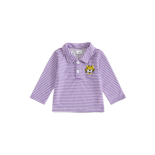 (12-18 Months, Purple) Μπλούζα ζώων με κουμπιά, άνοιξη/φθινόπωρο