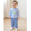 (3-4 Years, Blue) Σετ 2 τεμαχίων καρό παντελόνι 4