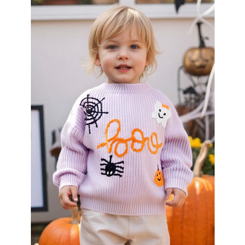 (9-12 Months, Purple) Πλεκτό Πουλόβερ για Halloween, Μακρυμάνικο 2
