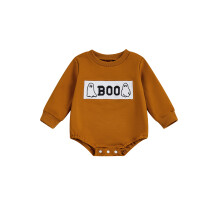 (0-3 Months, Yellow) Salopetă Halloween dovleac pentru băieți și fete, guler rotund, mânecă lungă, haine drăguțe de toamnă