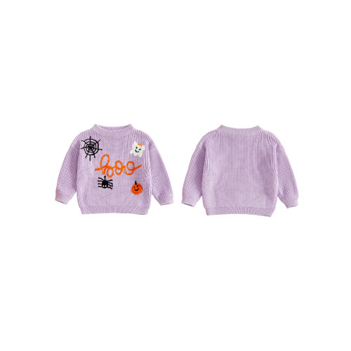 (6-9 Months, Purple) Πλεκτό Πουλόβερ για Halloween, Μακρυμάνικο 1