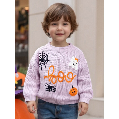 (6-9 Months, Purple) Πλεκτό Πουλόβερ για Halloween, Μακρυμάνικο 2
