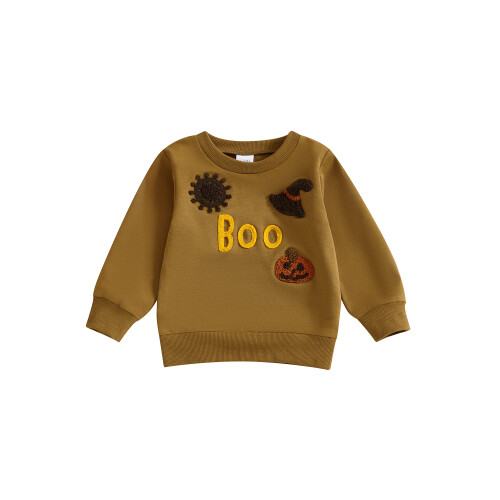(12-18 Months, Brown) Φούτερ νήπια με μακριά μανίκια.