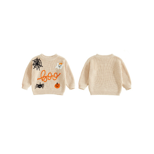 (12-18 Months, Beige) Πλεκτό Πουλόβερ για Halloween, Μακρυμάνικο 1