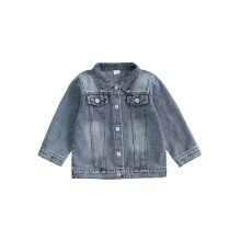 (5-6 Years, Blue) Toddler Girls Denim Jackets Fashionable Letters and Bow Embroidery Long Sleeve Button Up Fall Coat